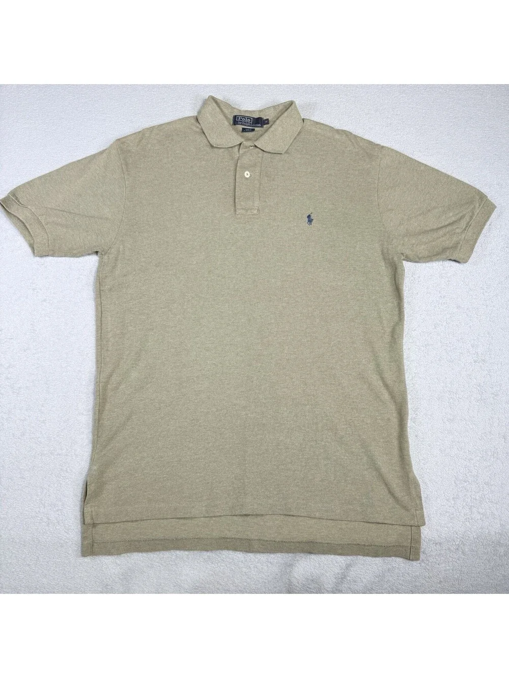 Polo Ralph Lauren Men's M Medium Tan Short Sleeve Pique Polo Shirt